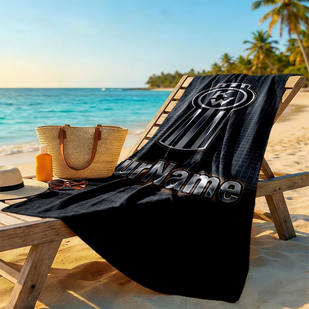 Kw Heavy Trucks Personalized Name Beach Towel Super Soft Microfiber Quickdry Fabric