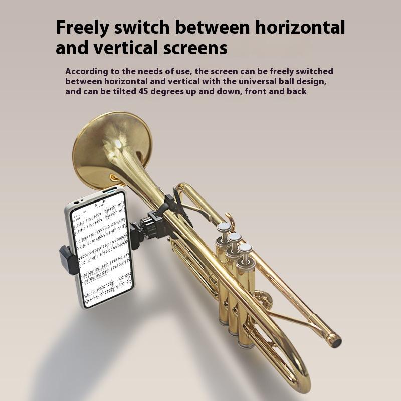 Держатель для телефона-лиры для трубы, регулируемая подставка для телефона для музыкального инструмента, держатель для телефона-лиры для марширующего оркестра для гобоя, тромбона, кларнета