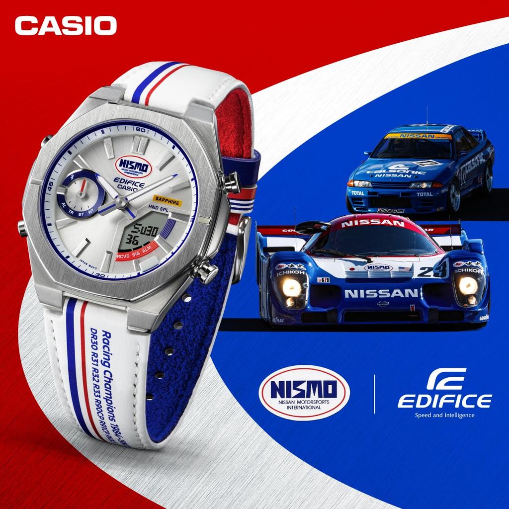 Часы Edifice NISMO Heritage Edition с сапфировым стеклом белого цвета [Casio] Bluetooth, Стекло, ECB-S10NIS-7AJR, Мужские,