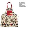 Canvas Apron with Multi-Pockets Egg Gathering Apron for Farm Home Adjustable Waist Fun Rooster Print Utility Apron for Gardening Cooking