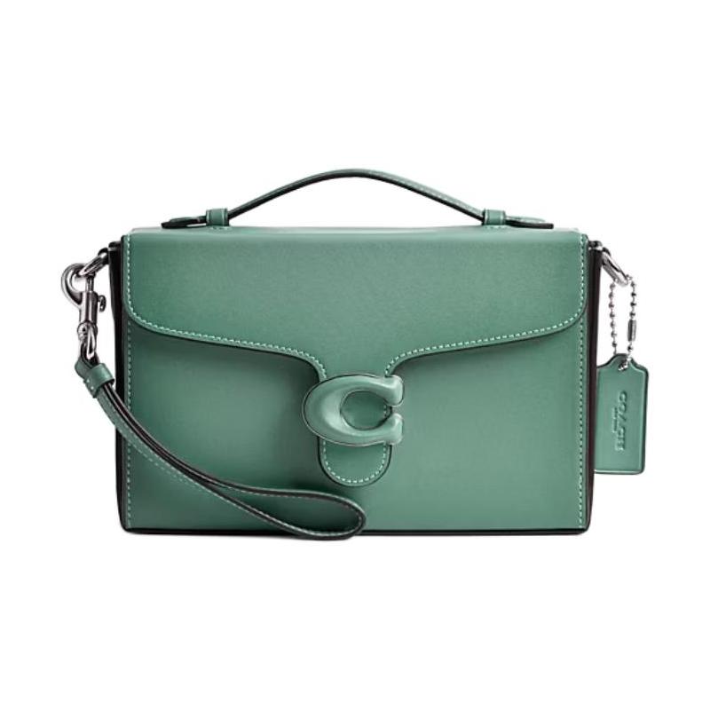 COACH 22 Silver Hardware Leather Handbag Small Women Green