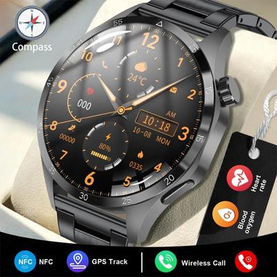 SACOSDING NFC+GPS умные часы мужские спортивные Bluetooth звонок трекер сердечного ритма водонепроницаемый модный браслет для Android IOS умные часы новые