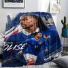 1PC Michael Olise Print Flannel Blanket, High quality Comfortable for All Seasons, Home Decor, Warmth and Comfort, Perfect for Christmas Gifts