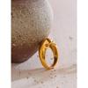 Yhpup Smooth Stainless Steel Metal Geometric Daily Charm Ring 2025 Stylish Unique PVD Plated Rust Proof Jewelry