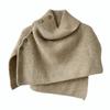 Button Knitted Shawl Warm Women Winter Shawl Simple High Neck Scarf  Autumn