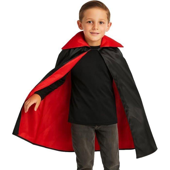 Déguisement Enfant - SIROCO - Cape Noire et Rouge - Taille Unique 3 à 6 Ans - Polyester - Confortable