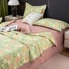 Summer Thin Quilt Bed Sheet Pillowcase 4pcs Bedding Set Home Textiles Soft Double Blanket Print Air-conditioning Quilt Washable
