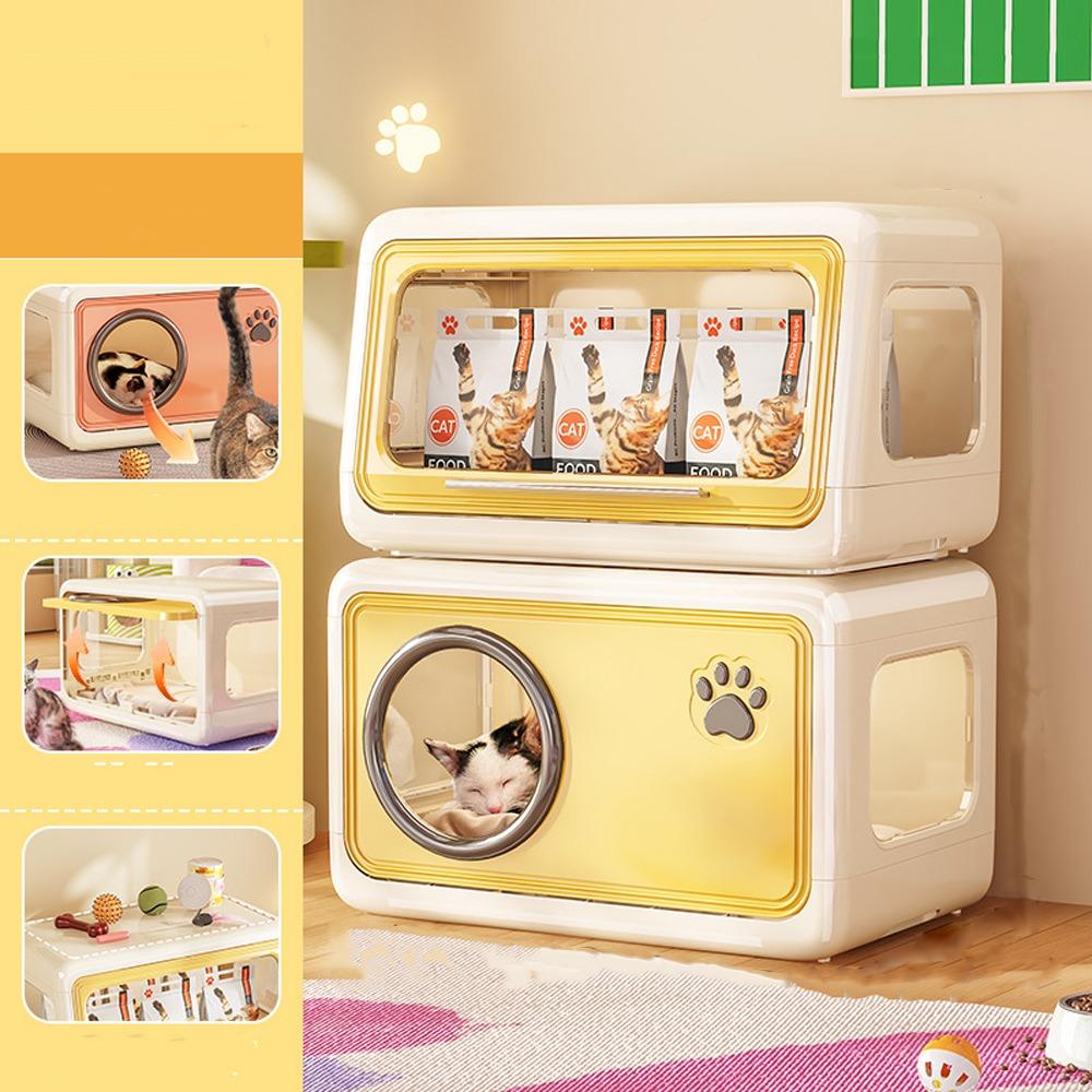 Вентилируемый кошачий домик Пластиковый кошачий домик для сна Кошачья кровать Полузакрытая кошачья кровать для маленькой кошки собаки