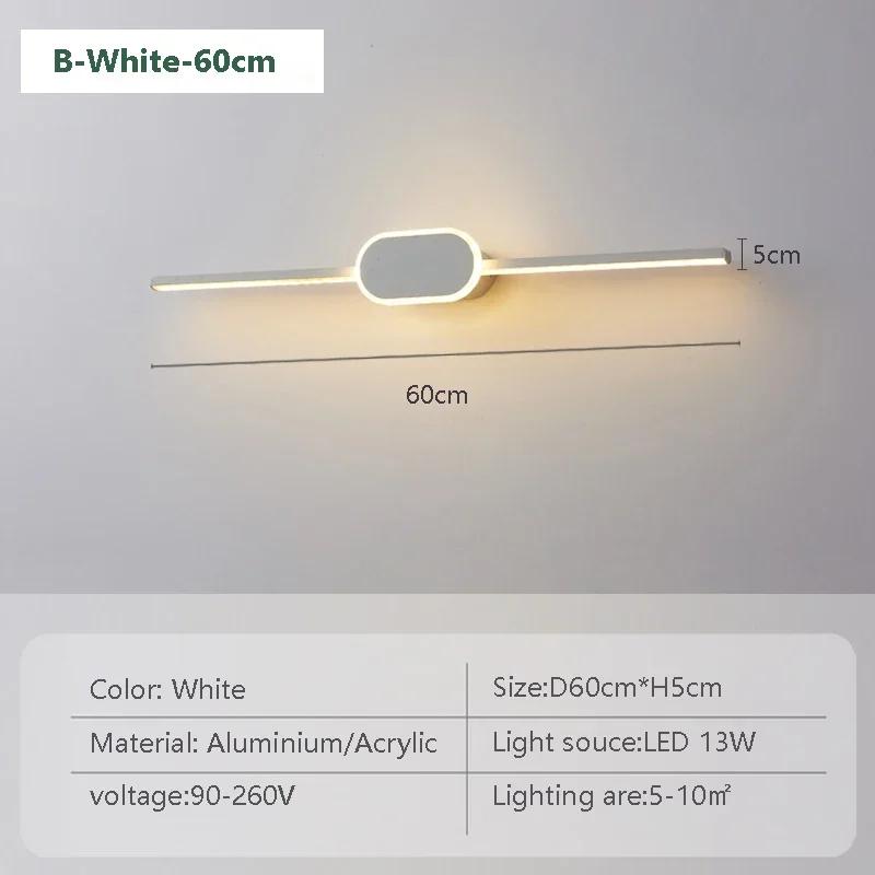 Современный светодиодный настенный светильник, зеркало, декоративная длинная полоса света, круглое квадратное основание, золотые настенные бра для туалета, душа, освещения отеля