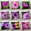Декоративная наволочка с фиолетовым цветочным узором для дивана в машину, квадратная подушка, наволочка