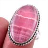 Натуральный камень родохрозит 925 пробы серебро кольцо S.8 Y7s31