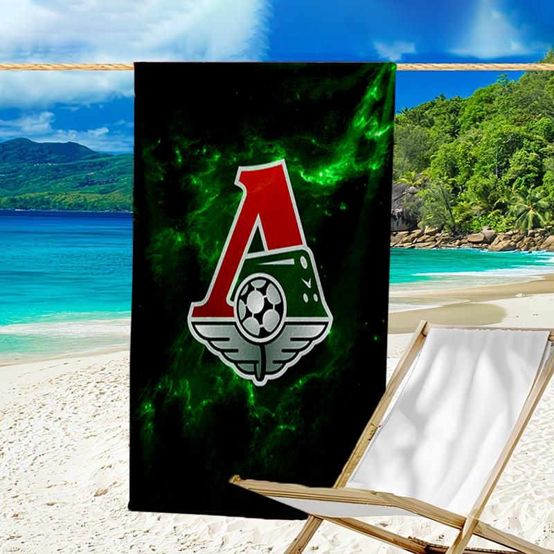 Green And Red Soccer Emblem Printed Beach Towel, Super Soft Microfiber, Perfect Gift Birthday, for Pool, Beach, Travel, for family and friends
