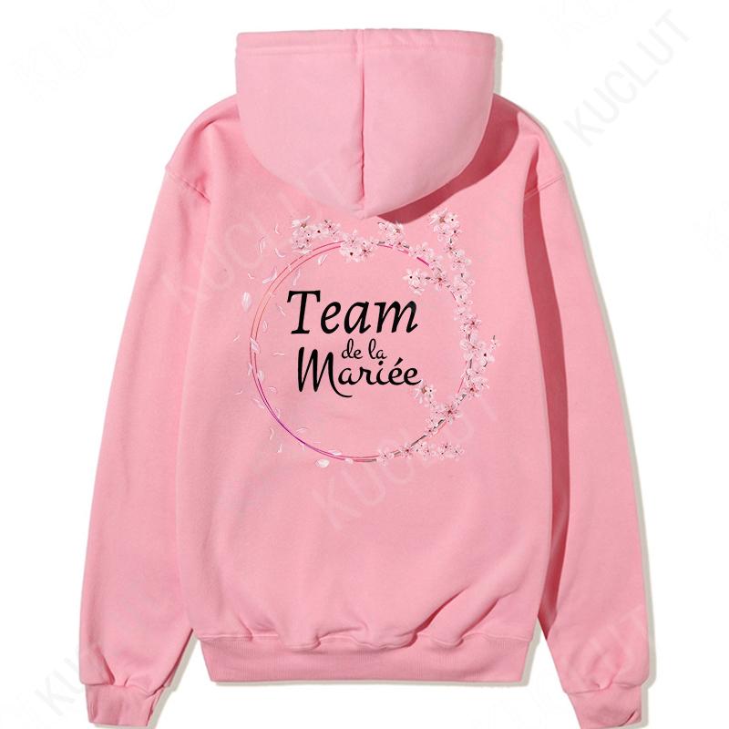 Fashion Team Bride Pullover Hoodies French Woman Bridal Wedding Hoody Outerwears Bachelorette Hen Party EVJF Hooded Sweatshirts