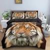 Комплект постельного белья Tiger Ferocious Animal для мальчиков и девочек Twin Queen Size, пододеяльник, наволочка, детская кровать, взрослая мода, домашний текстиль