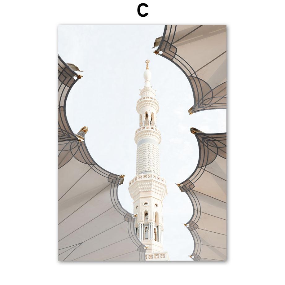 Белая мечеть шейха Зайда, золотые листья, плакаты на скандинавскую тему и принты, настенная живопись на холсте, настенные панно для декора гостиной