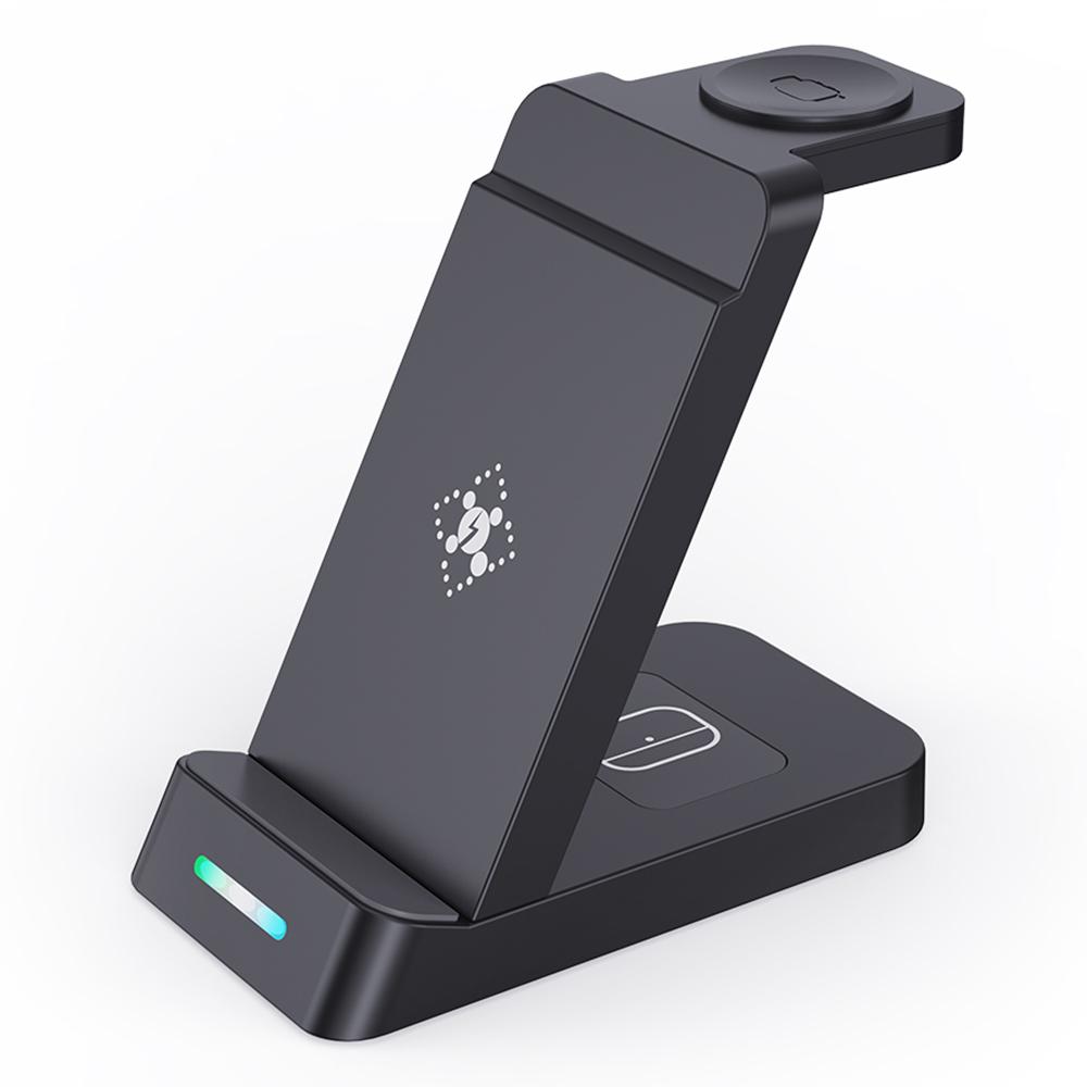 B-20A Vertical Wireless Charger for Apple Watch,iPhone,AirPods 3 in 1 Wireless Charger Stand Dock Station