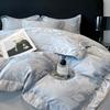 Ice Silk Jacquard Bedding Set Four-piece Set Silk Skin-friendly and Silky High-end Bed Sheet Quilt Cover Pillowcase