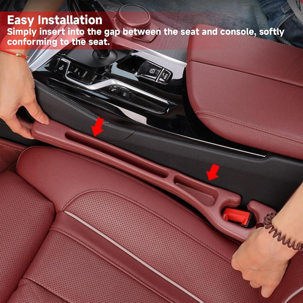 2PCS Car Seat Gap Filler Organizer, No Drop Seat Guard, Automotive Trays & Bags, Drop Seat Gap Fillers Between Seat And Console Stop Things From