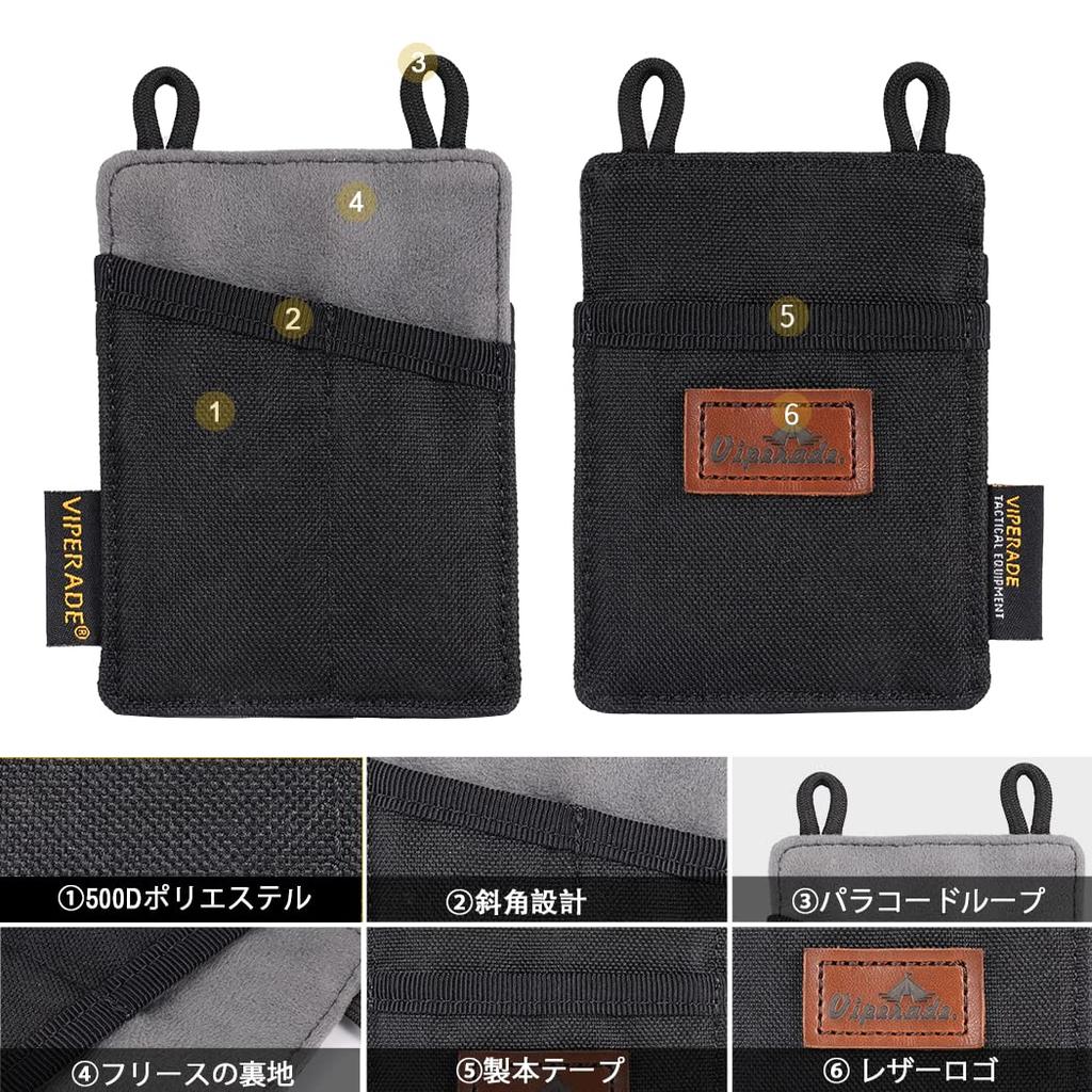 VIPERADE VE8 Tool Slim EDC Nylon EDC Pouch with 3 Tool Storage Pocket Organizer for Daily Carry Pouch, Organizer, Pockets, Men's