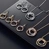 Модный комплект украшений Charm Personality Circle, ожерелье и серьги для женщин