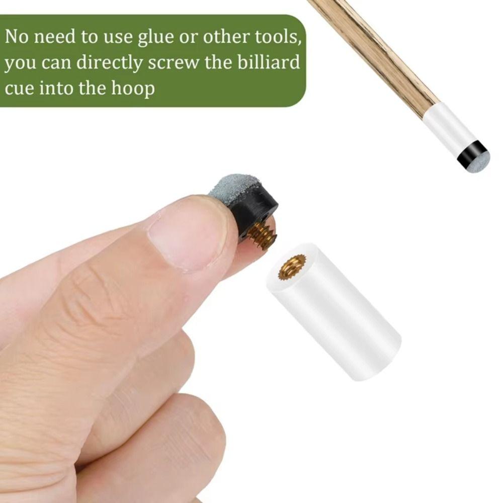 10 Sets Brass Screw Pool Cue Stick Tips 12mm/13mm Billiards Head Cover Snooker Supplies