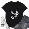 Women's Fashion Casual Printed Short Sleeve Round Neck Pullover Tops