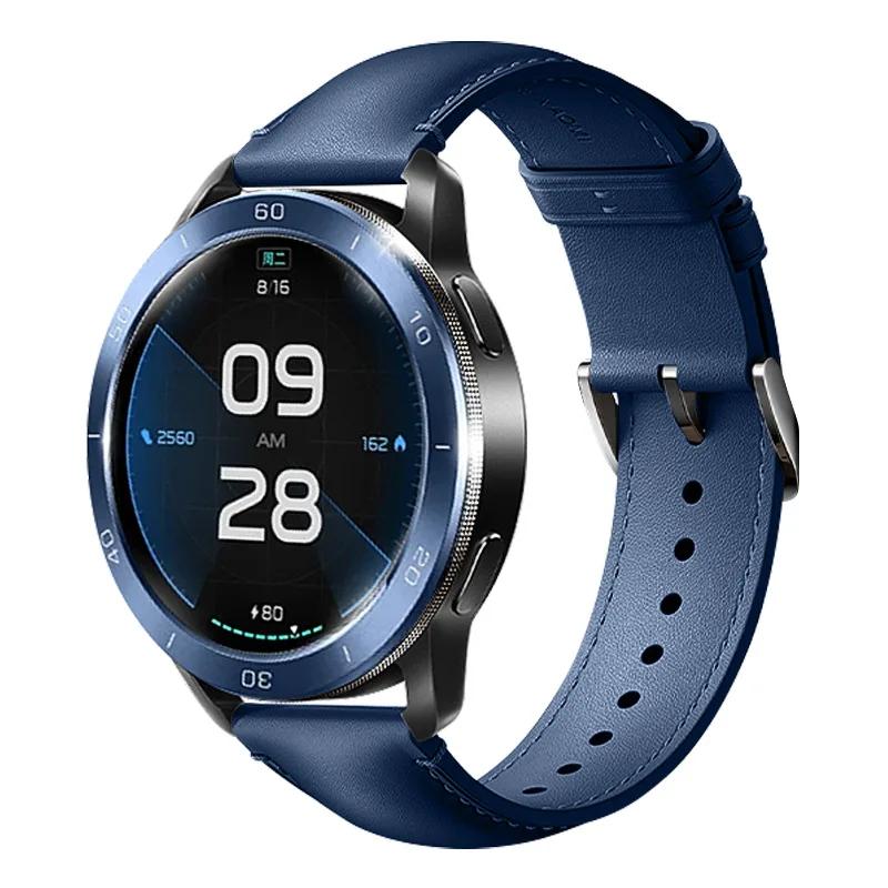 22 мм Кожаный спортивный ремешок для HUAWEI Watch GT3 4 5 Xiaomi Watch S4/S4 Sport/S3 Мягкий браслет для Xiaomi Watch Series S2/S1 Pro Цветной ремешок Аксессуары