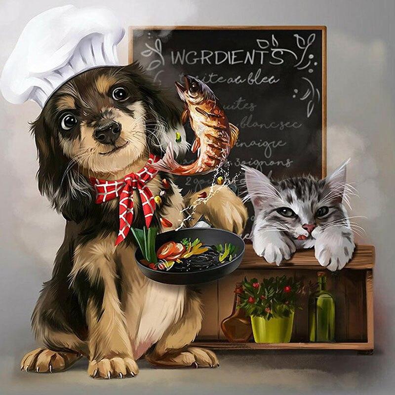 5D DIY алмазная живопись милая собака Алмазная вышивка милое домашнее животное вышивка крестиком полная квадратная круглая дрель ручной домашний декор подарок