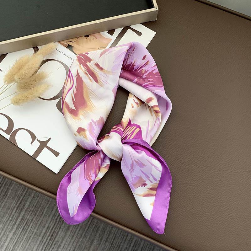 Retro 70*70 Square Scarf Colorful Silk Scarf Women Neck Scarf All-Match Shawl Trendy Headscarf Women'S Accessories Gifts