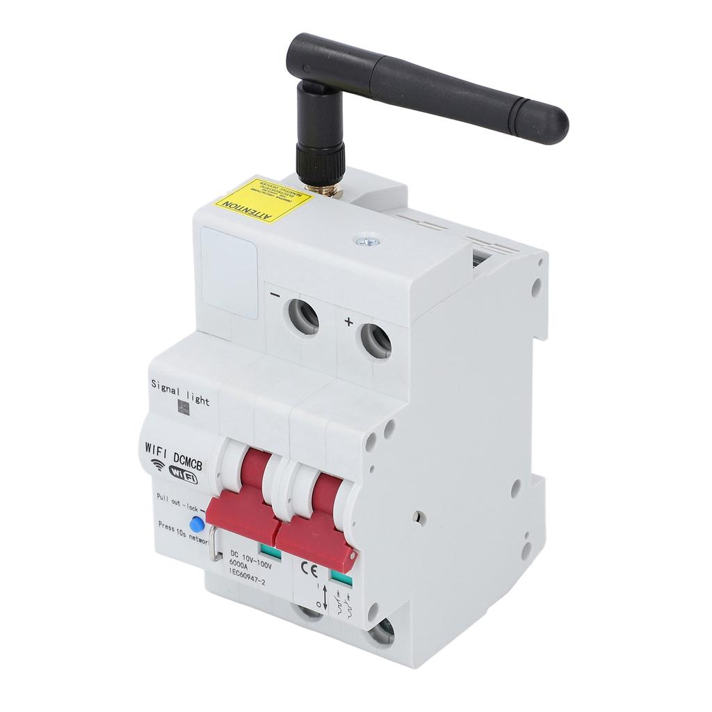Smart Circuit Breaker 100A WiFi App Remote Control Voltage Regulator with Lock Voice Controllable 2P 10‑100V
