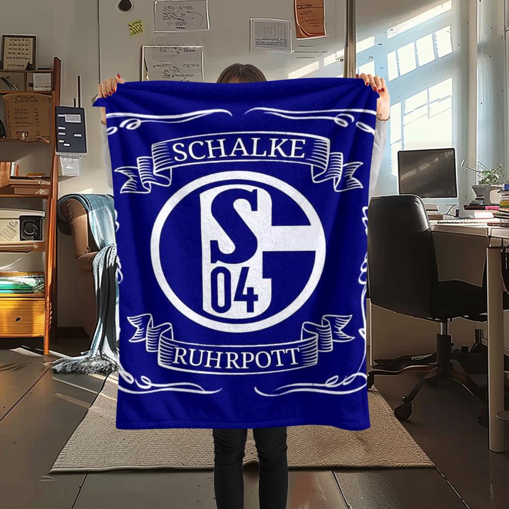 1pc FC Schalke 04 Print Flannel Blanket, High quality Comfortable for All Seasons, Home Decor, Warmth and Comfort, Perfect for Christmas Gifts49