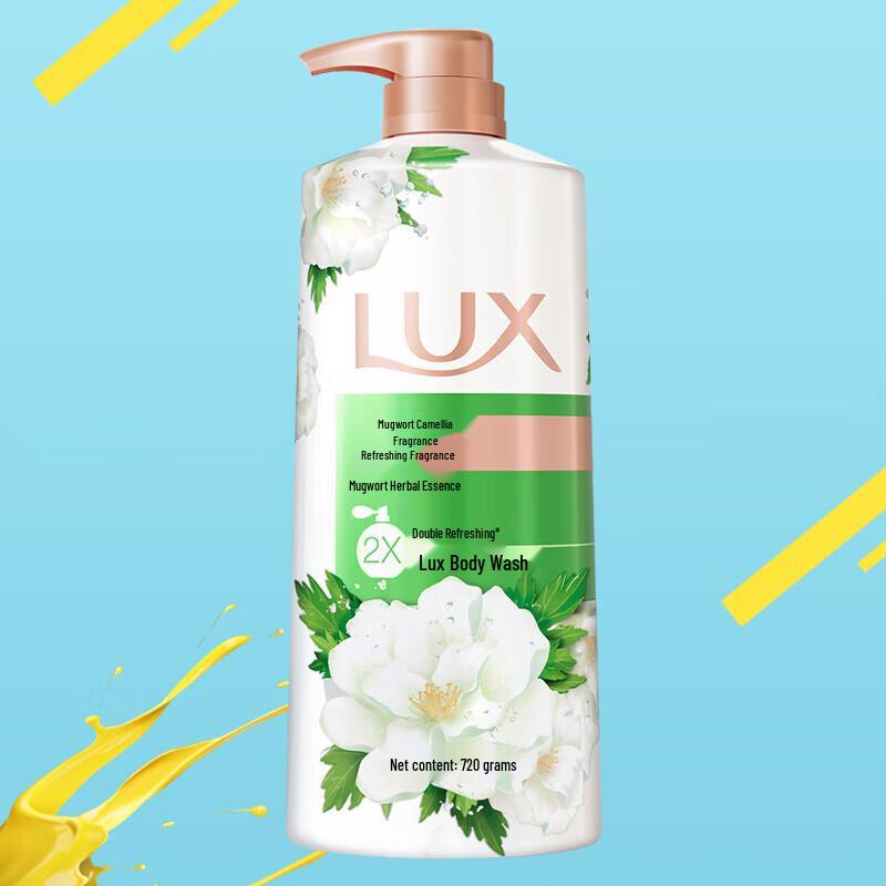 LUX Refreshing Fragrance Shower Gel, Mugwort & Camellia Scent, 2 x 720g Twin Pack