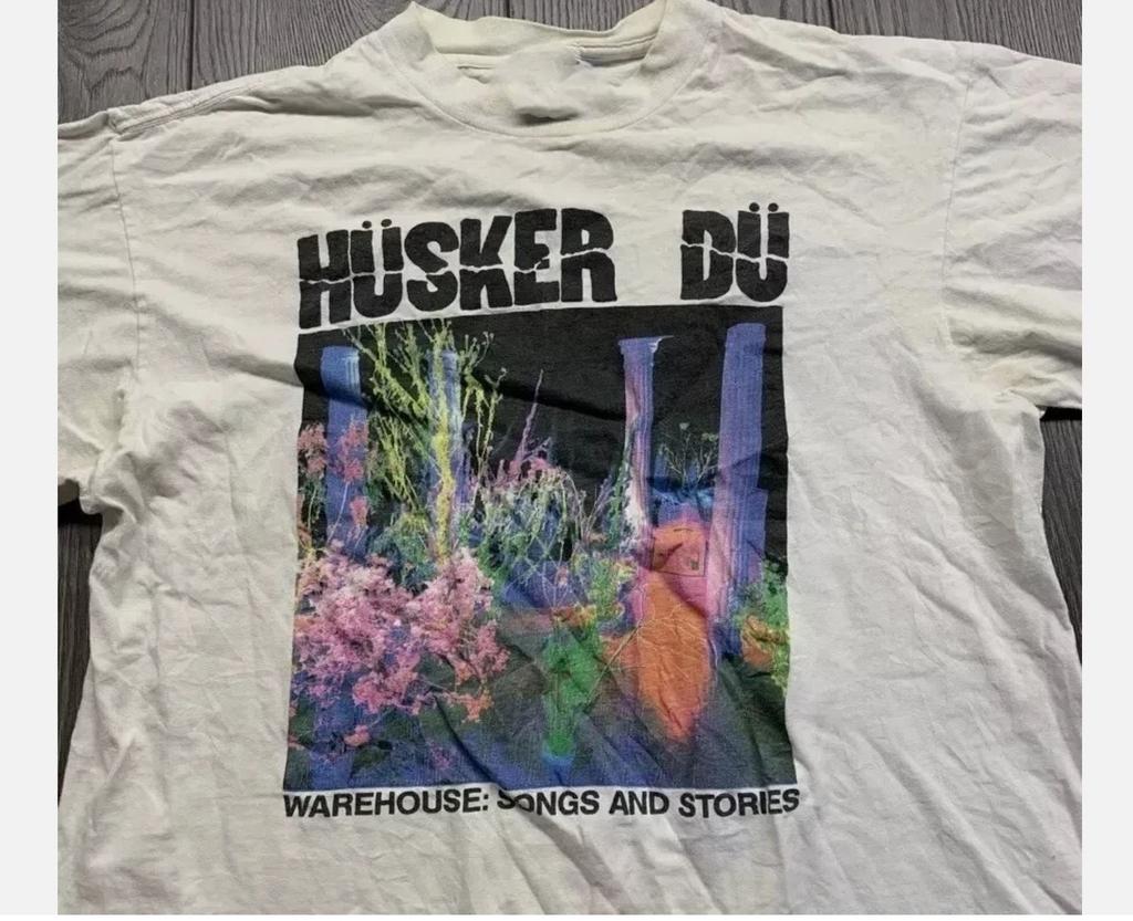 Винтажная Белая Хлопковая Футболка Husker Du Band Warehouse Все Размеры
