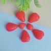 Kawaii Strawberry Resin Mini Figurine 3D Strawberry Charm Diy Red Pink Flatback Charms for Slime, Phone Case Decor
