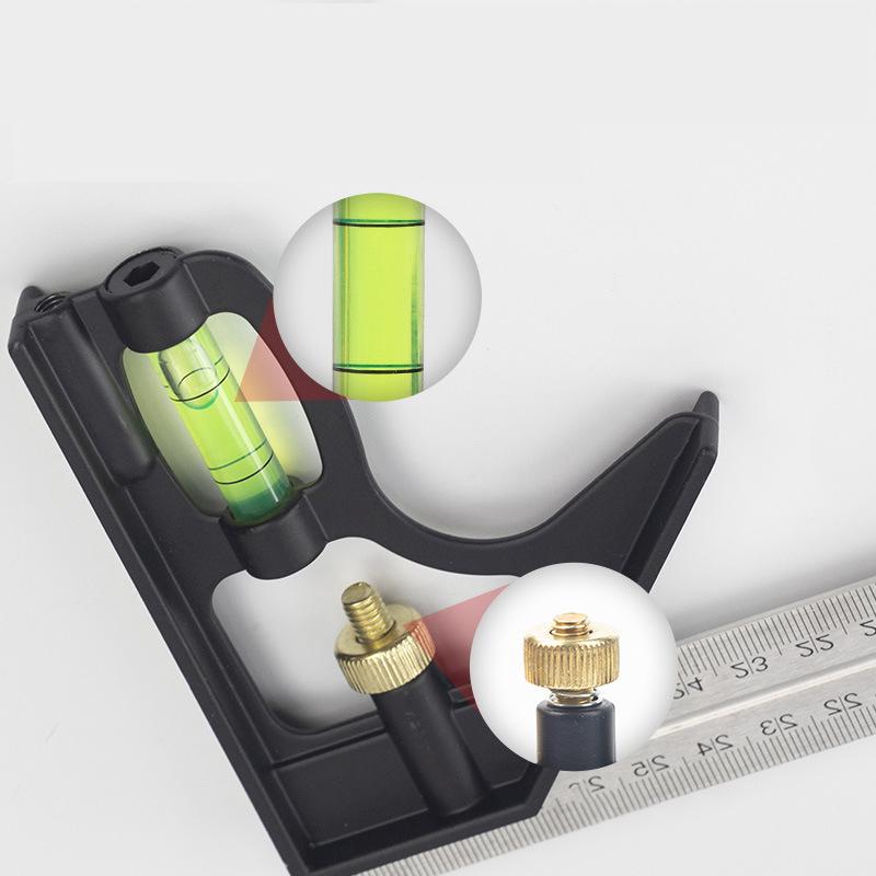 12-дюймовая регулируемая комбинированная угловая линейка 45/90 градусов с пузырьковым уровнем