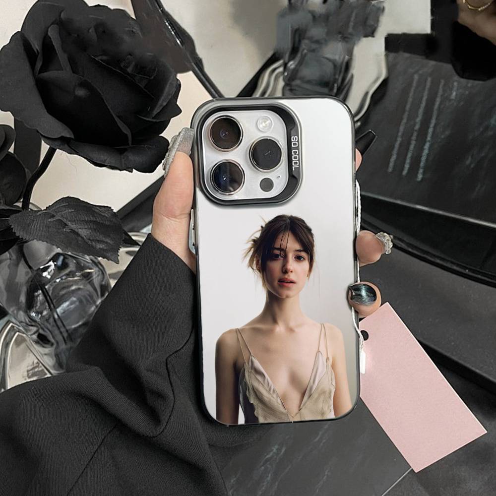 Чехол для телефона Emily B-Bader для iPhone 16,15,14,13,12,17,Pro,MAX белый Матовый Ударопрочный Чехол