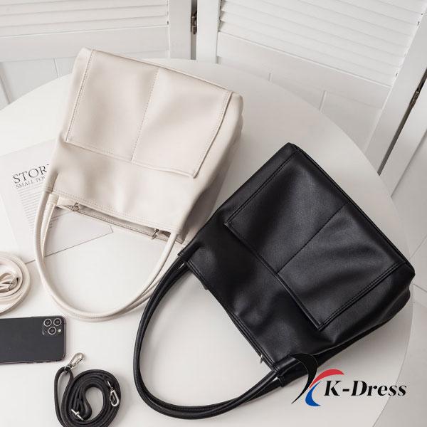 Карманная двусторонняя сумка-шоппер с перекрестием (4 цвета)