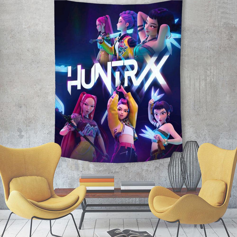 1 Pc KPop Rumi Mira Zoey Demon h-Hunters Cartoon Tapestry Room Decoration Home Decor Bedroom Wall Hanging CLOTH