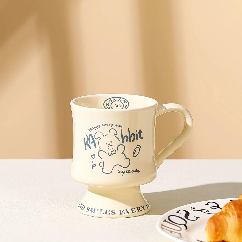Корейская керамическая кружка-бокал с милым рисунком животных, чашки для воды, домашний офис, кофейная чашка, молочный милый бокал, керамические чашки для завтрака, подарки