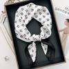 1116 new black and white simple style D letter small square scarf female Korean versatile temperament travel commuter small scarf