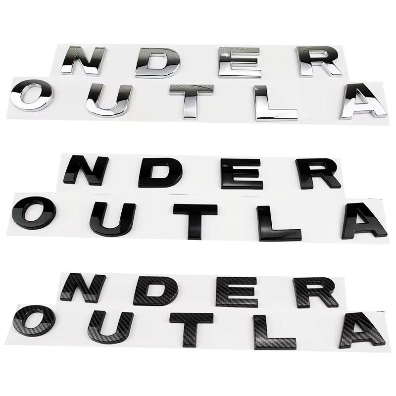 Car 3D ABS Letters Logo Decals Sticker For OUTLANDER 2023 2024 Car Front Head Hood Alphabet Emblem Badge Stickers