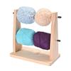 Wooden Yarn Holder Horizontal Yarn Ball Holder Double Revolving Yarn Storage Organizer