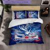 Crystal Palace Football 3 Piece Bedding Set Soft Duvet Cover Set with Pillowcases Printed Bedroom Decor Set for Home