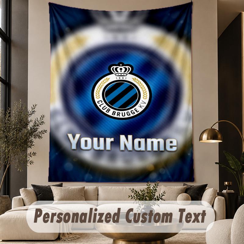 Custom Text Tapestry Club Brugge FC Print Wall Tapestry Indoor Living Room Wall Decor