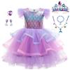 Baby Girls Mermaid Cosplay Costume Carnival Toddler Kids Halloween Christmas Tutu Dresses Princess Flower Children Vestidos