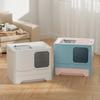 Front Entry Top Exit Cat Litter Box with Lid Foldable Large Kitty Litter Boxes Drawer Type Cats Toilet Including Scoop Plastic