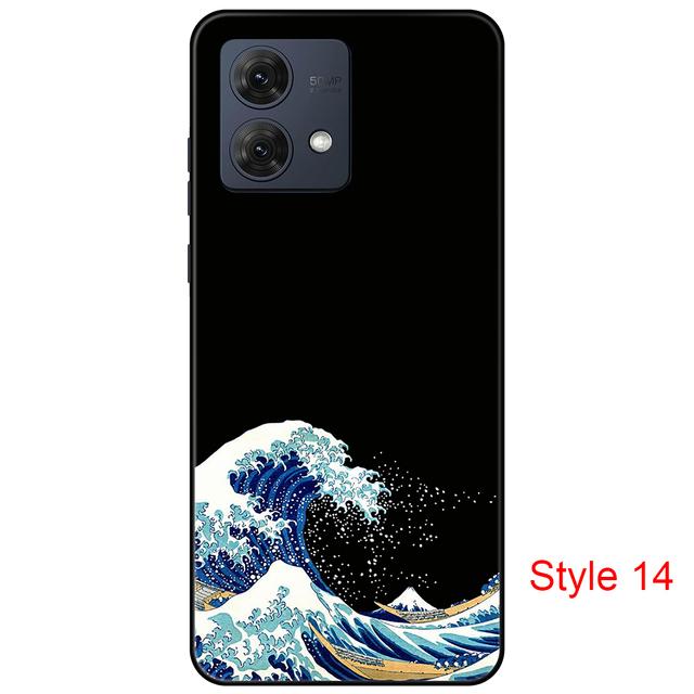 Чехол для Motorola Moto G84 Cartton Cute on Moto G 84, черный чехол, чехол 6,5 дюйма, противоударный, мягкий бампер, противоскользящий, прочный ТПУ