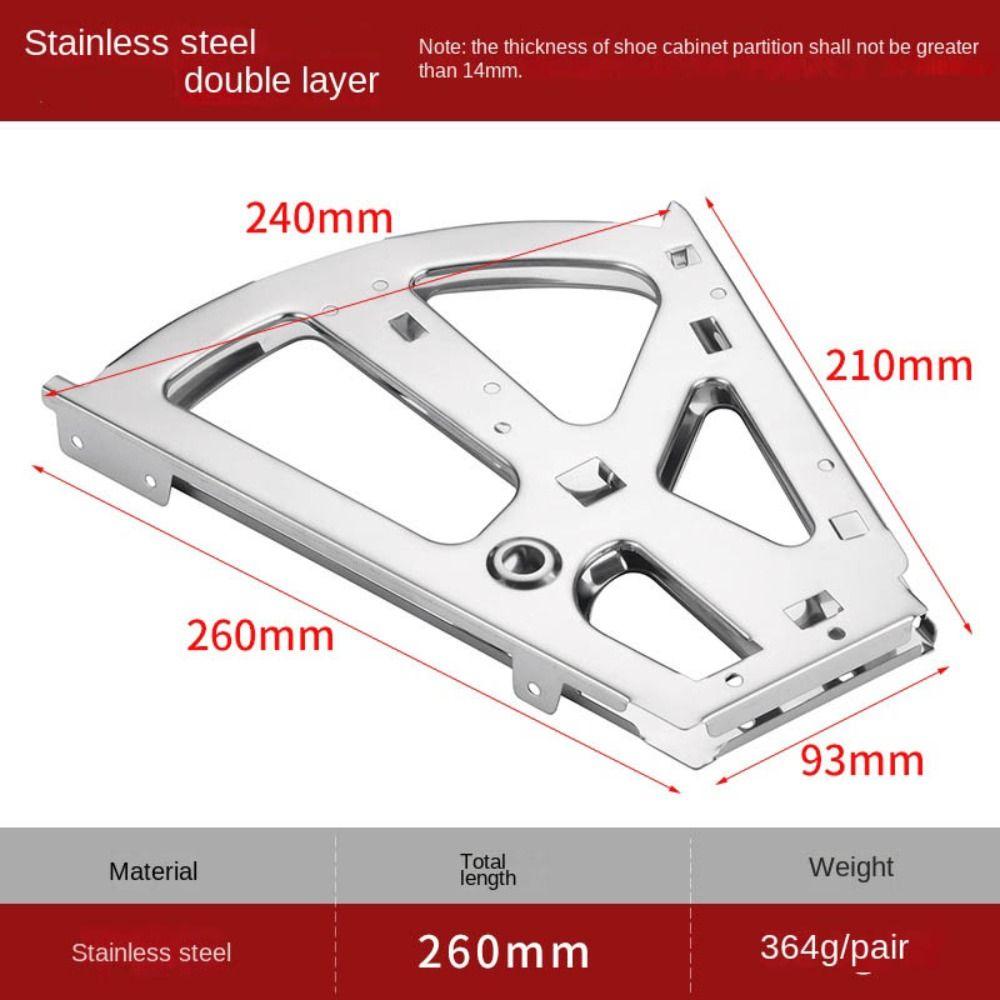 Stainless steel Shoe Cabinet Hinges Turning Rack Thickened Shoes Rack Fittings Hinge Fittings Movable Flip Plate Frame