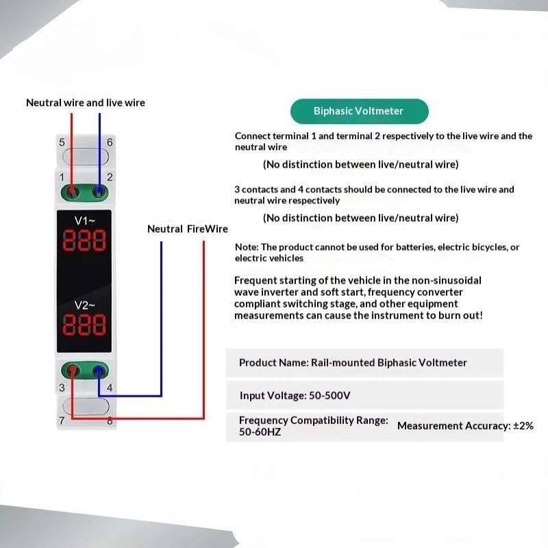 Digital Three Phase Voltage Meter LED Display Modular Design Anti-interference for Communication Base Station Power Supply Monitoring