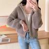 Женский ретро-корейский свитер на молнии с высоким воротником — толстый, теплый и свободный крой